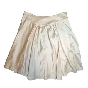 Nougat London Heavyweight Silk Pleated A-Line Skirt Size 12 Flared Luxe